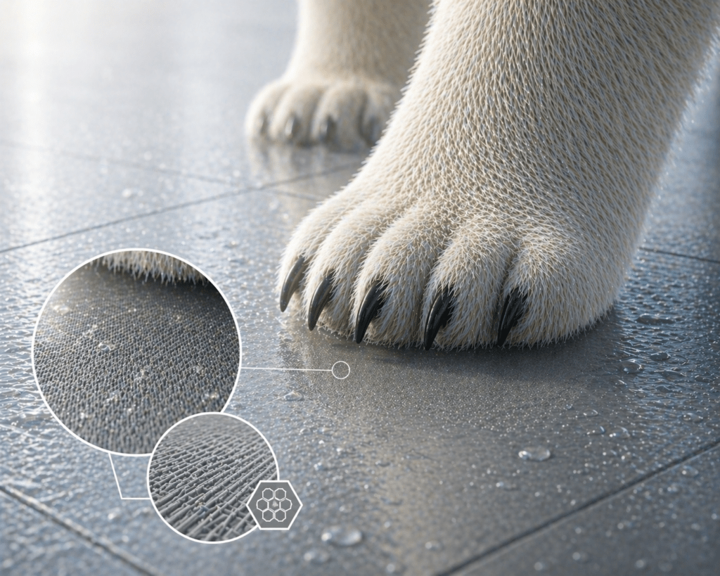 Polar Bear Paw on tiles